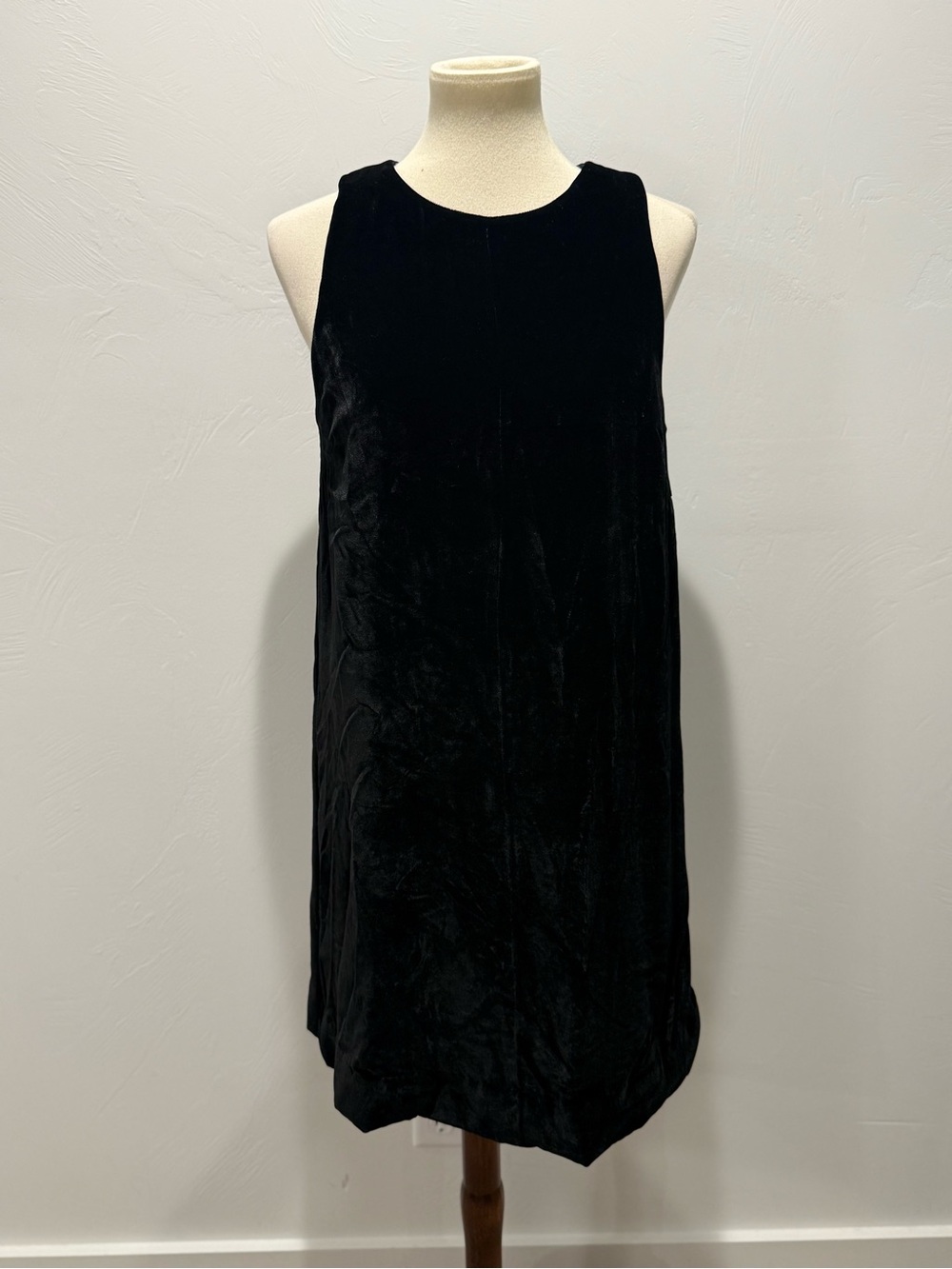 Emerson Fry Black Velvet Marcelle Shift Dress